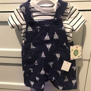 Little Me knit shortall set